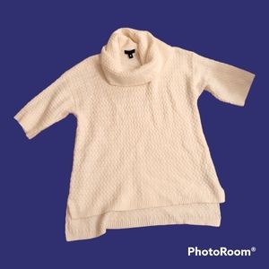 Worthington Women's Cowl Neck ¾ Sleeve Chunky Knit Sweater, Ivory, Size L